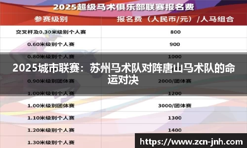 2025城市联赛：苏州马术队对阵唐山马术队的命运对决